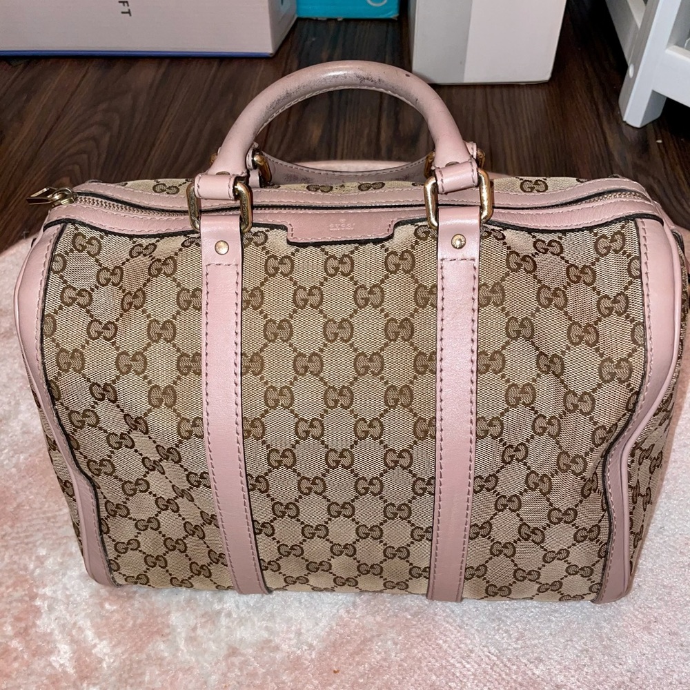 Authentic Gucci canvas Boston bag
